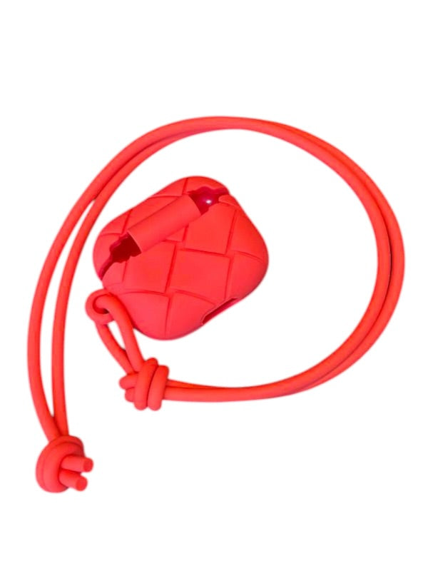 Bottega Rubberized Intrecciato AirPods Case Orange