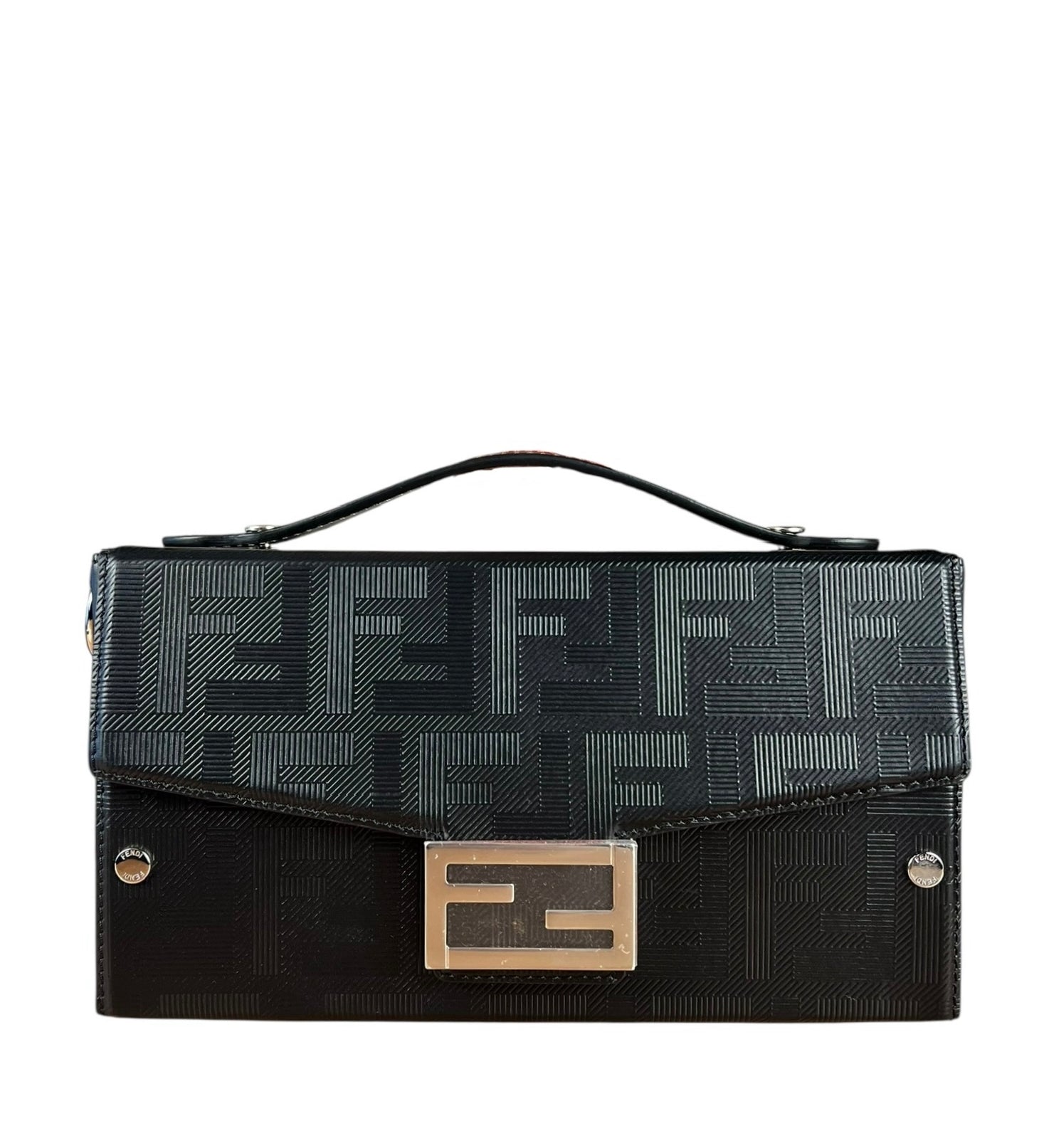 Fendi Soft Trunk Baguette Black