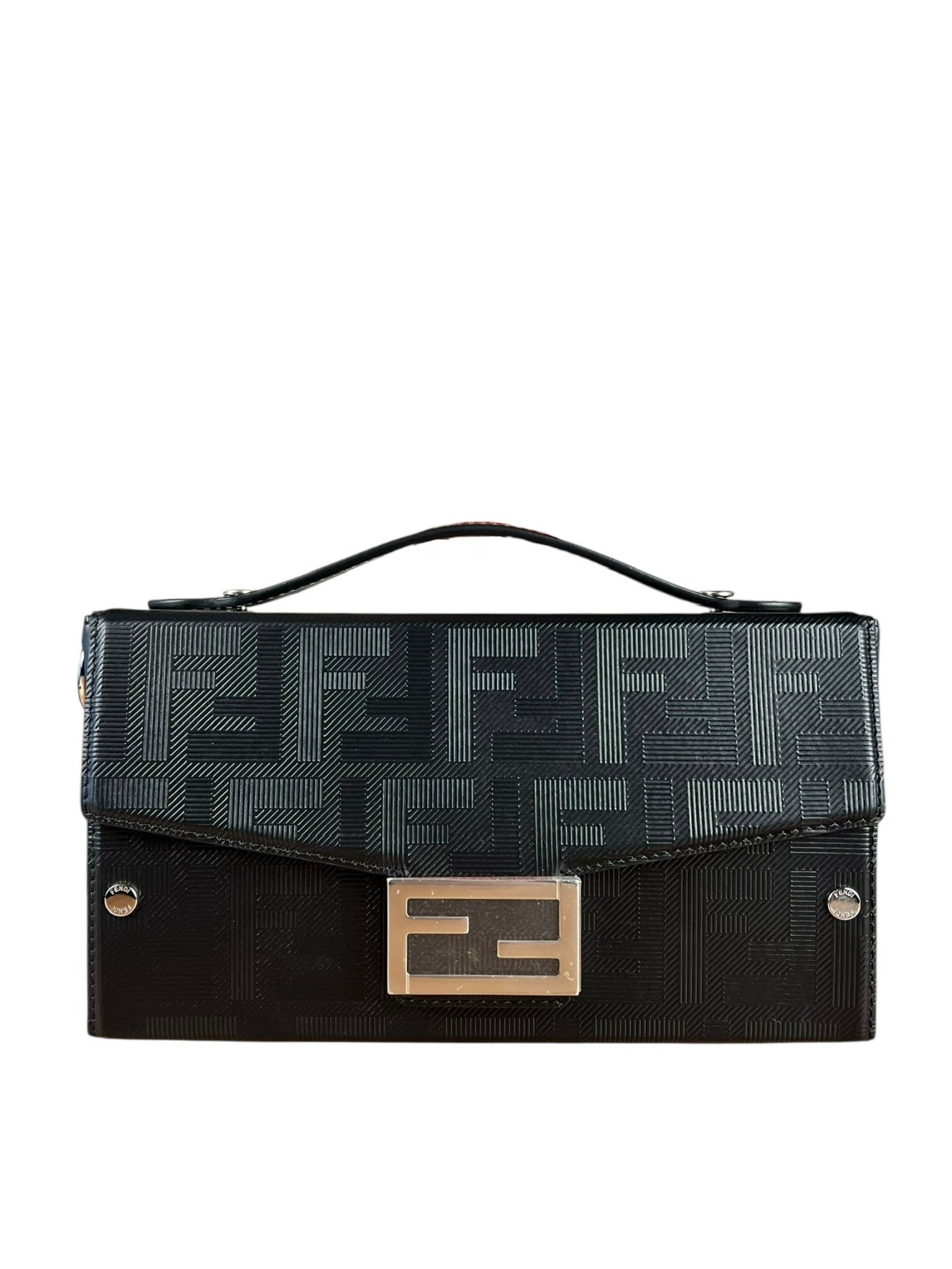 Fendi Soft Trunk Baguette Black