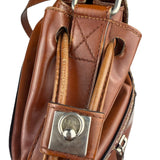 Celine Vintage Brown Leather Cinch Bucket Crossbody Bag