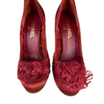 Chanel Floral Lace Red Heel