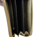 Gucci Metallic Gold Patent Leather GG Zippy Compressed Wallet