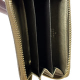 Gucci Metallic Gold Patent Leather GG Zippy Compressed Wallet