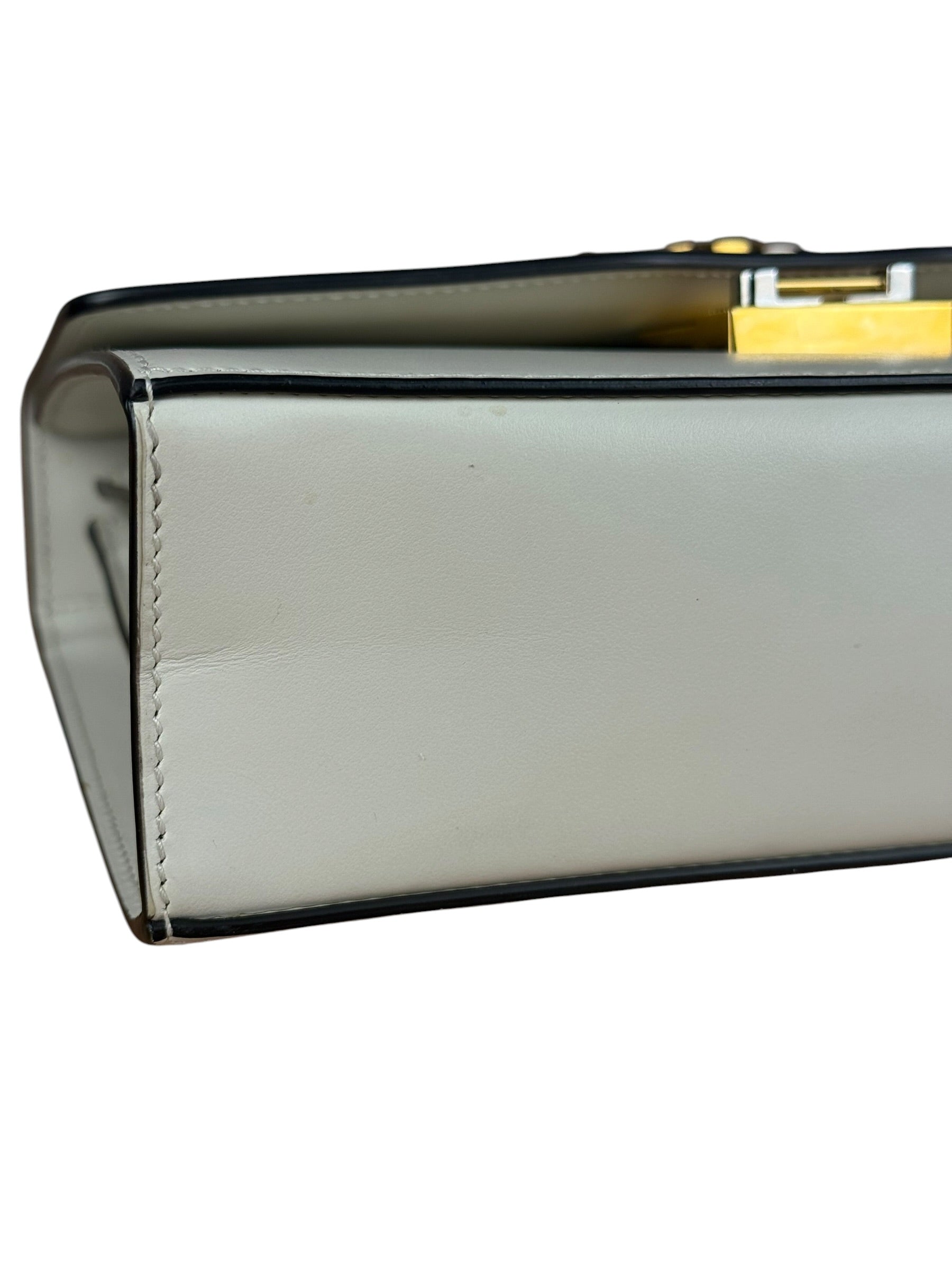 Gucci Ivory Leather Zumi Two-Tone GG Crossbody Bag