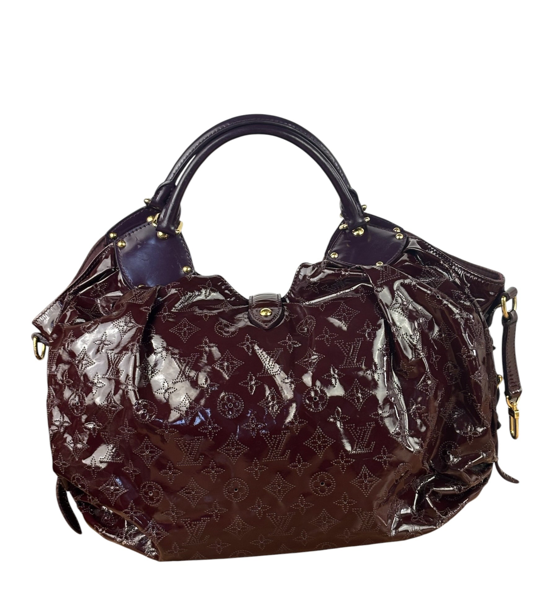 Louis Vuitton Maroon Patent Monogram Mahina XL Tote