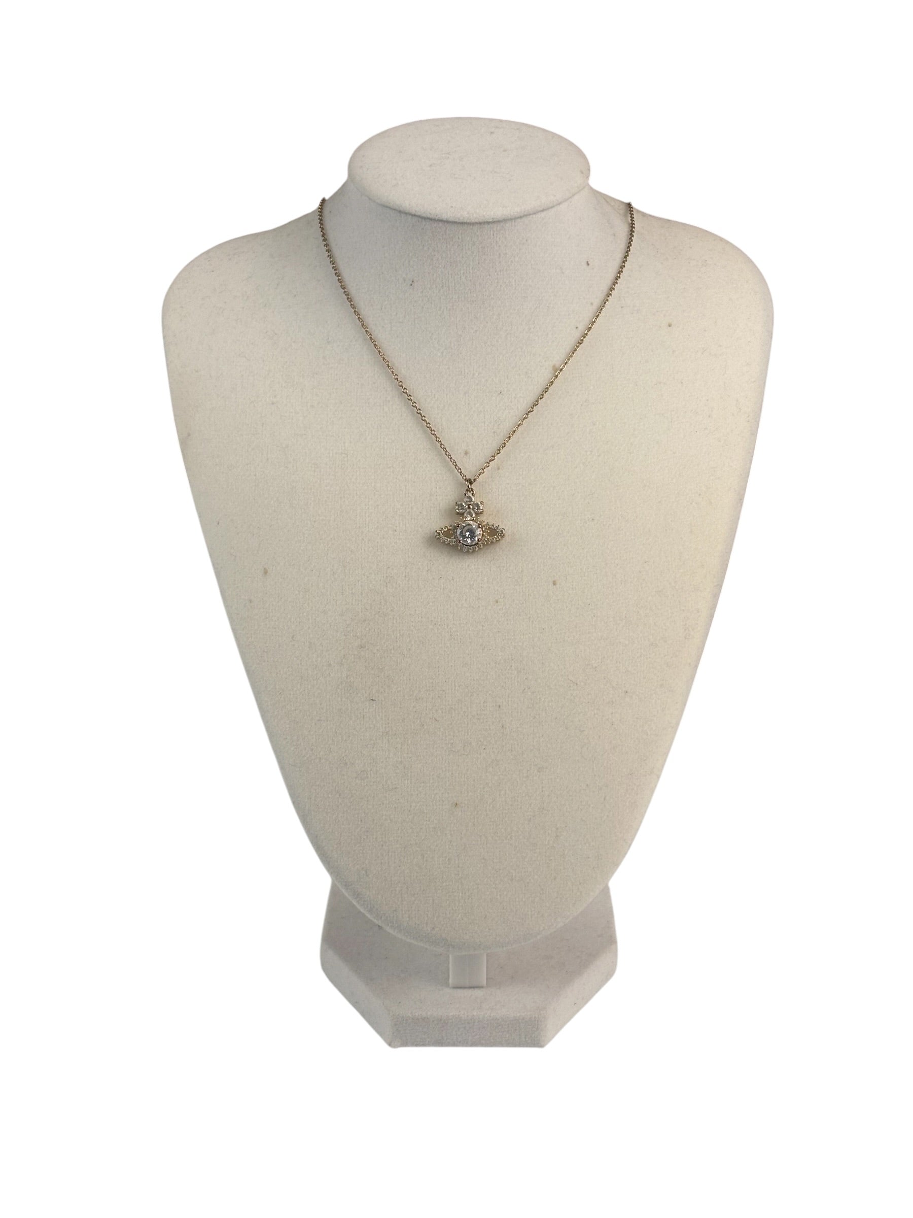 Vivienne Westwood Rhinestone Orb Pendant Necklace