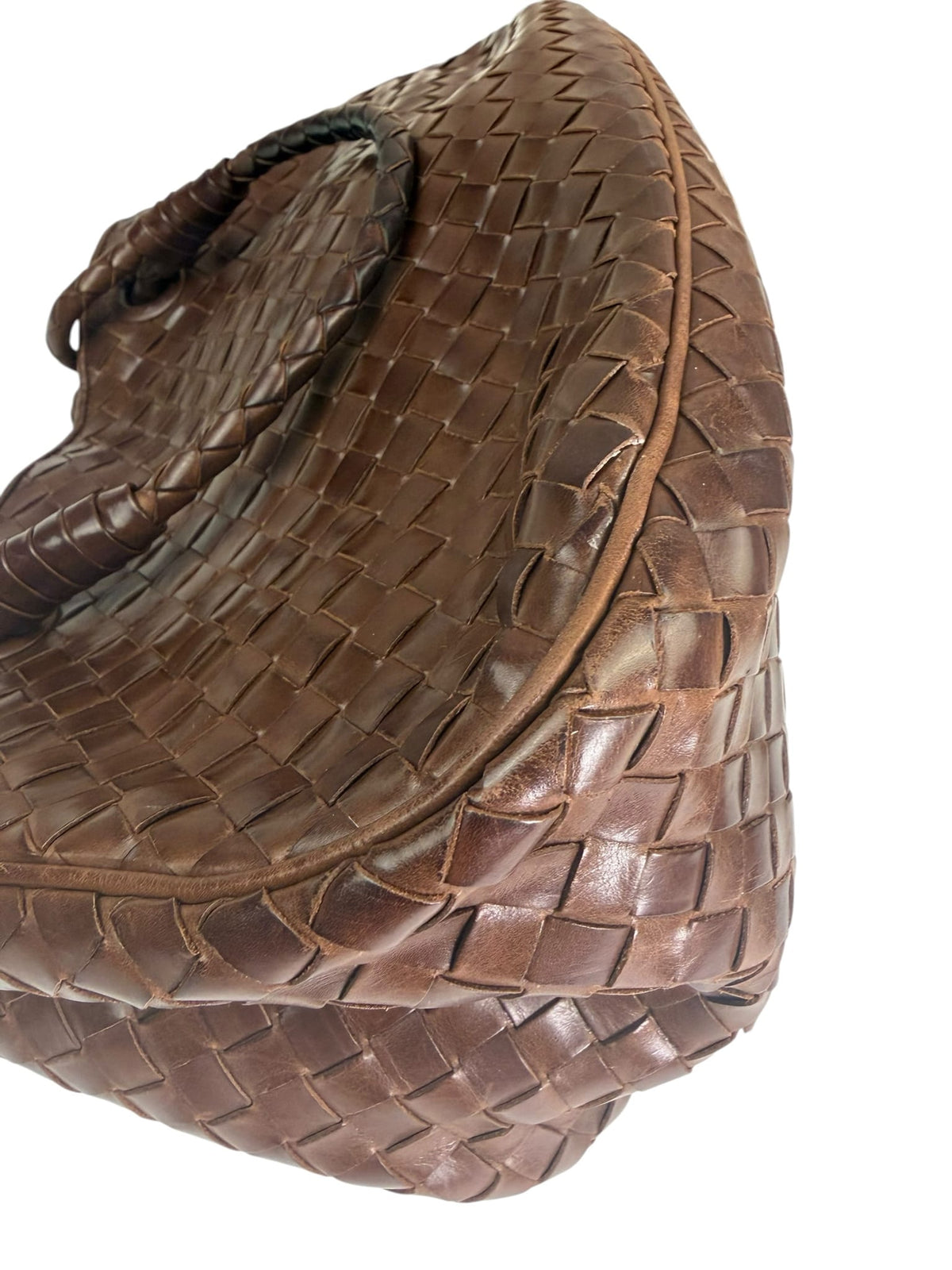 Bottega Veneta Brown Leather Intrecciato Top Handle Small Tote