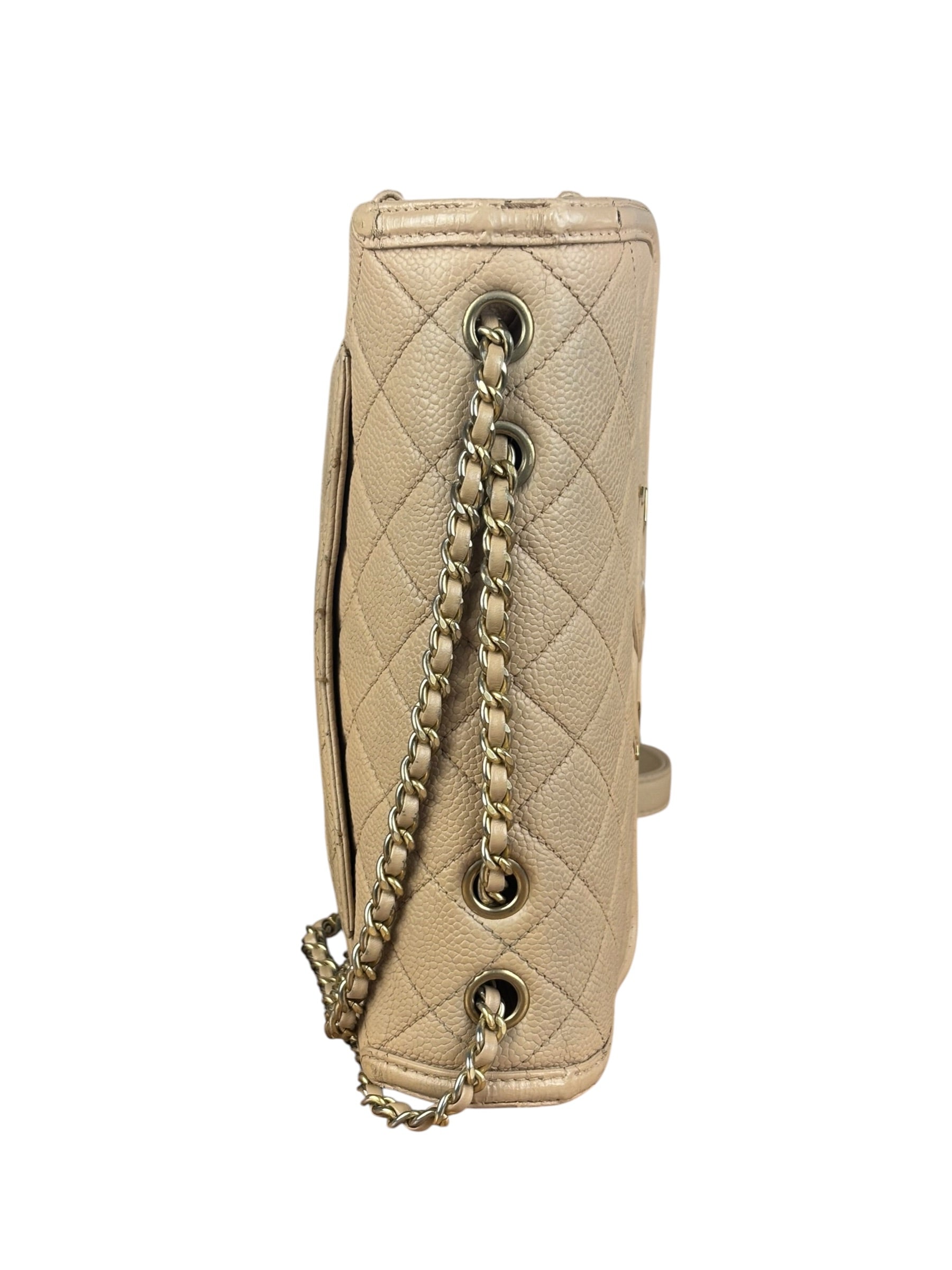 Chanel Beige Caviar S Filigree Flap 2016