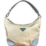 Prada Vintage Nylon Blue Leather Pochette
