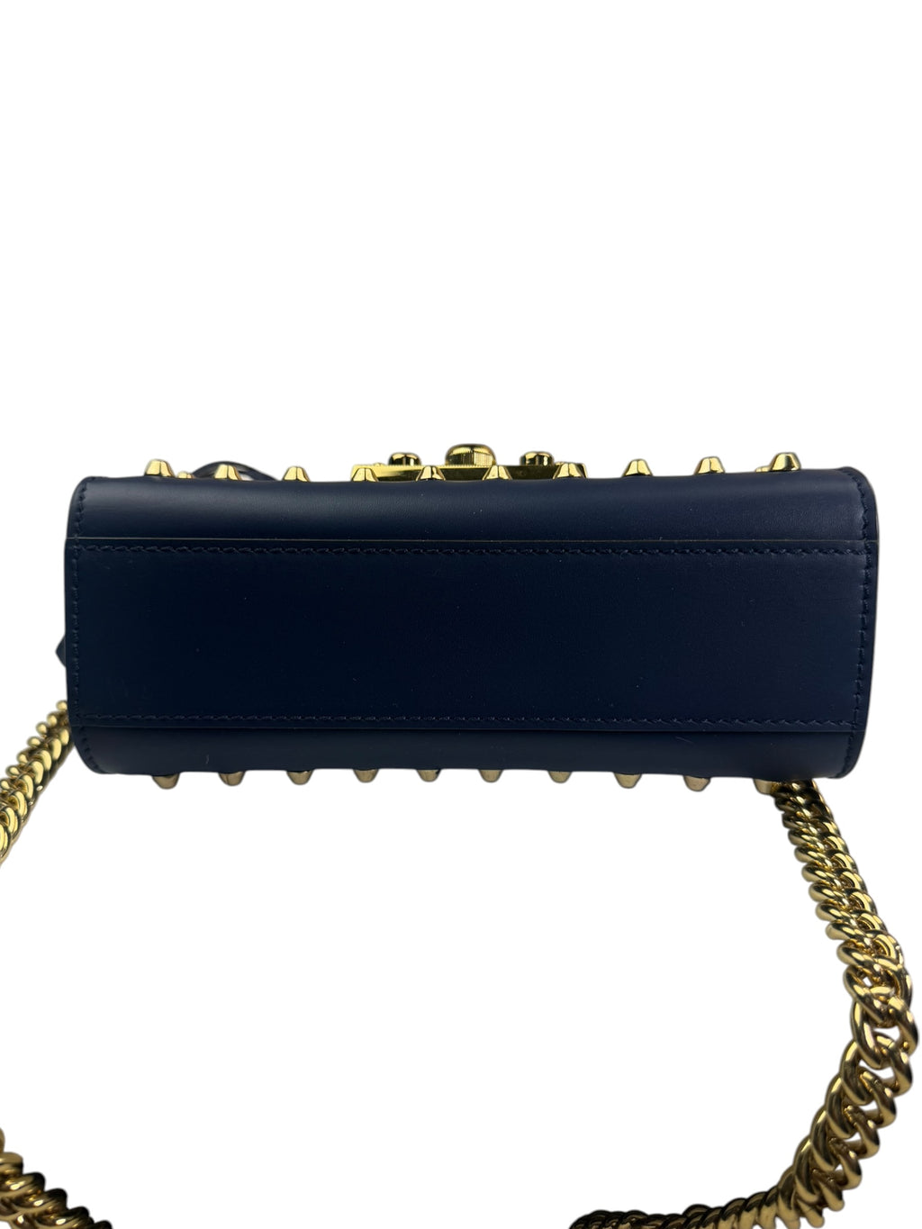 Gucci Navy Leather Small Padlock Shoulder Bag