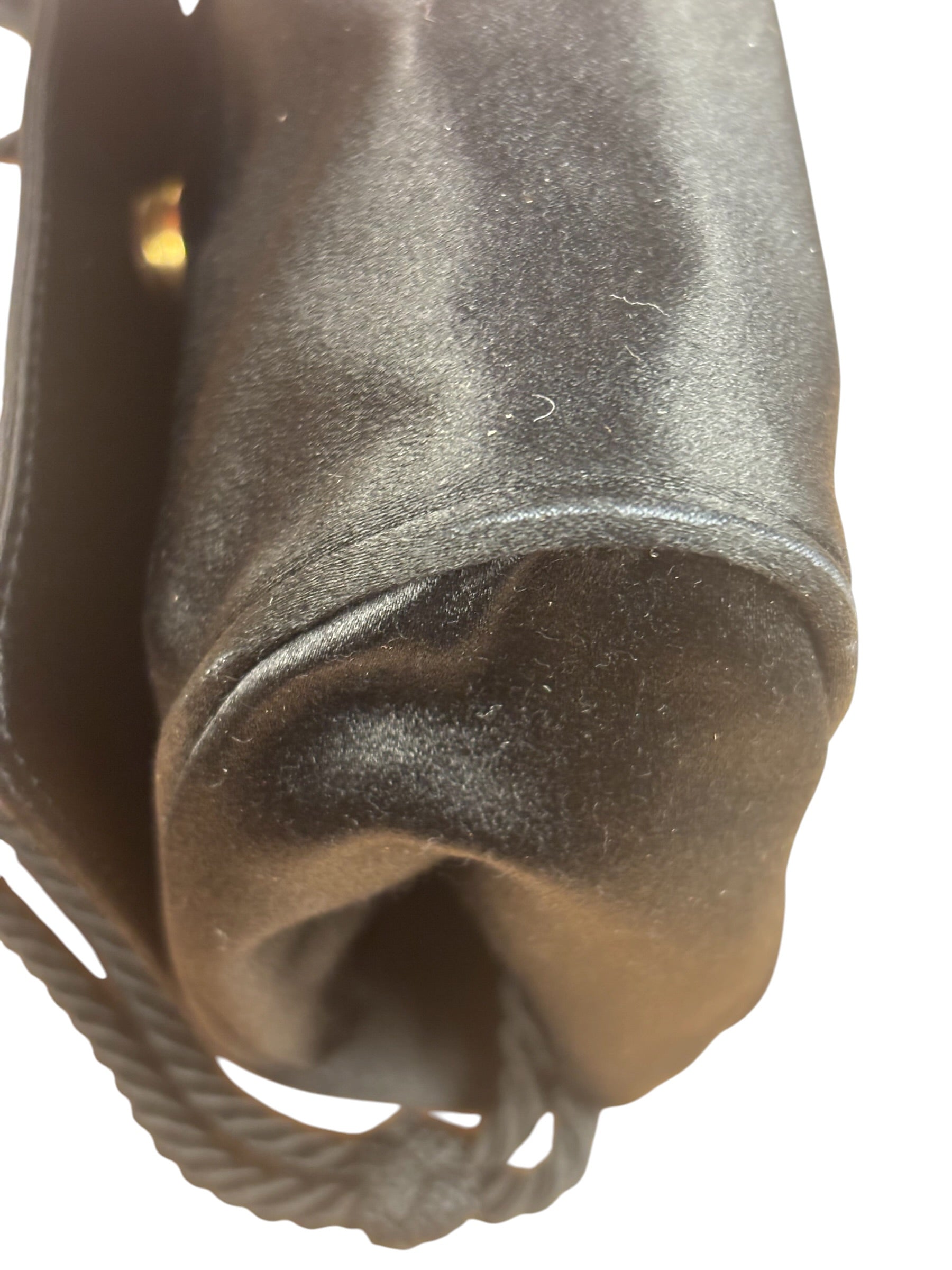 Prada Vintage Black Satin Mini Shoulder Bag
