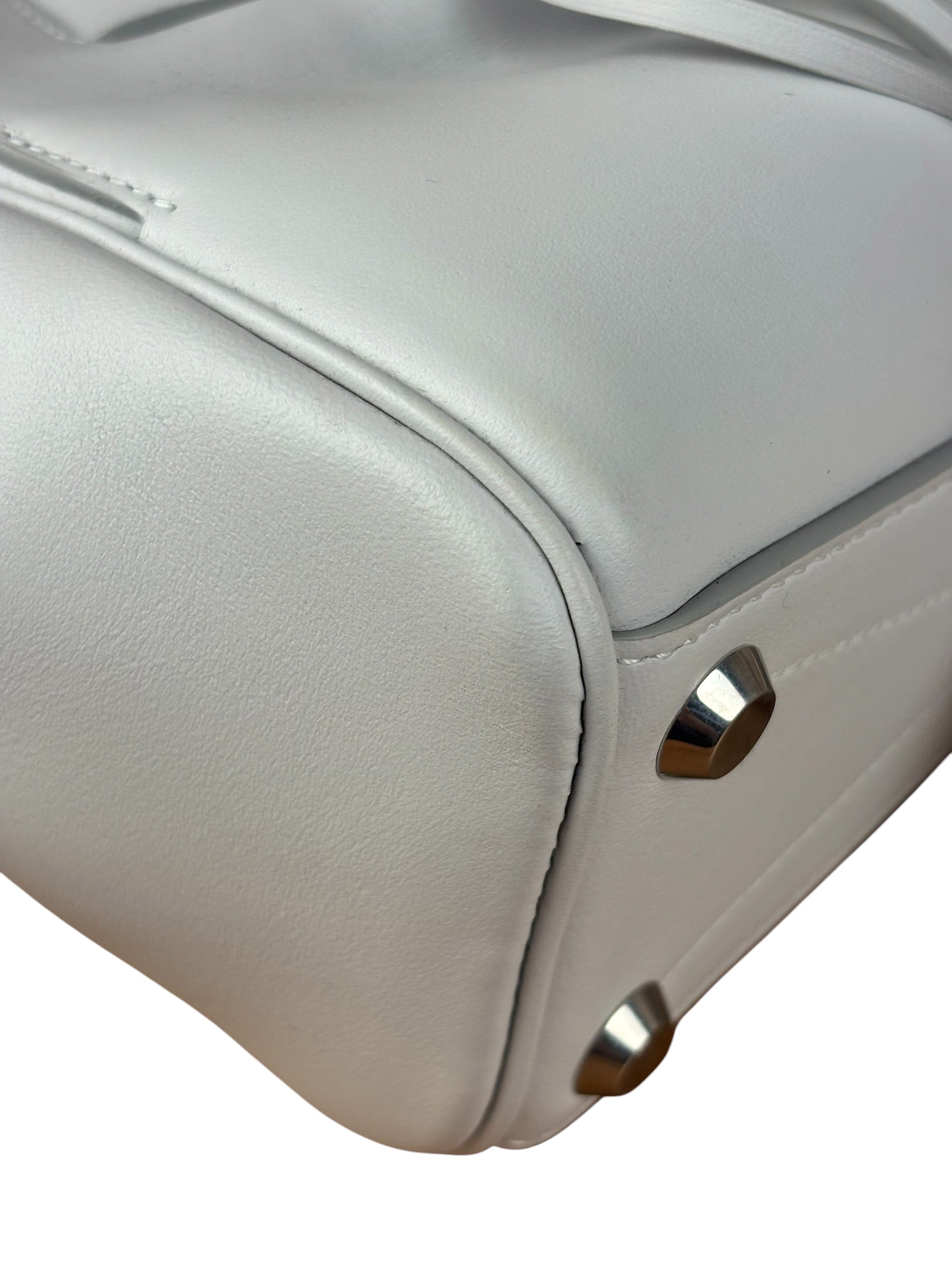 Balenciaga White Leather Bel Air Carry All Handbag