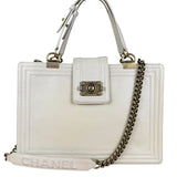 Chanel Ivory Leather Large Jetsetter Boy 2Way Handbag 2011