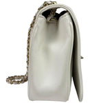 Chanel White Leather CC Mania Flap Bag 2019