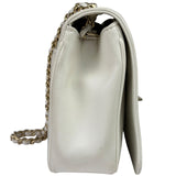 Chanel White Leather CC Mania Flap Bag 2019