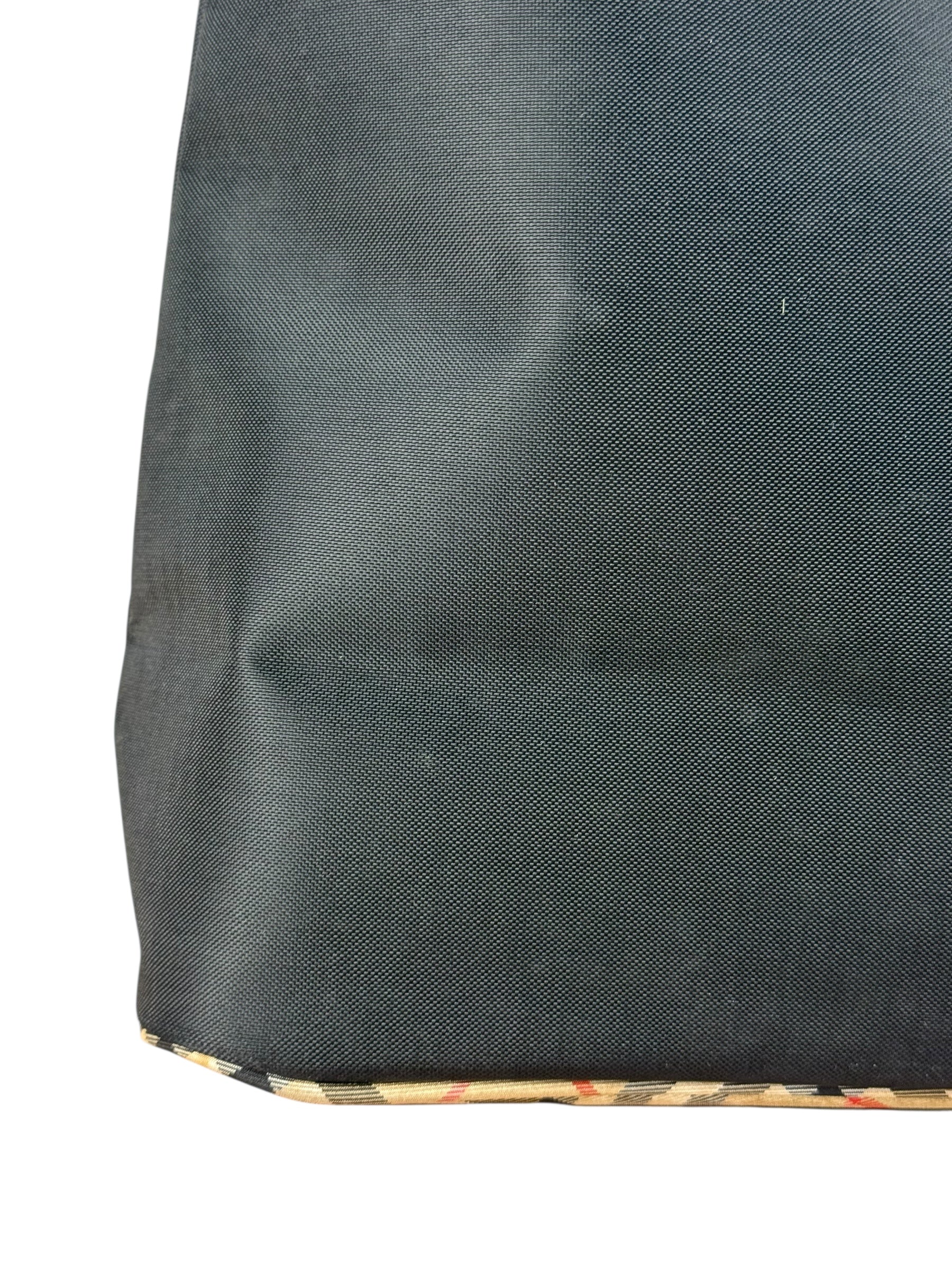 Burberry Nylon Check-Trimmed Shoulder Bag