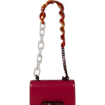Alexander McQueen Red Leather Mini Jeweled Knuckle Shoulder Bag