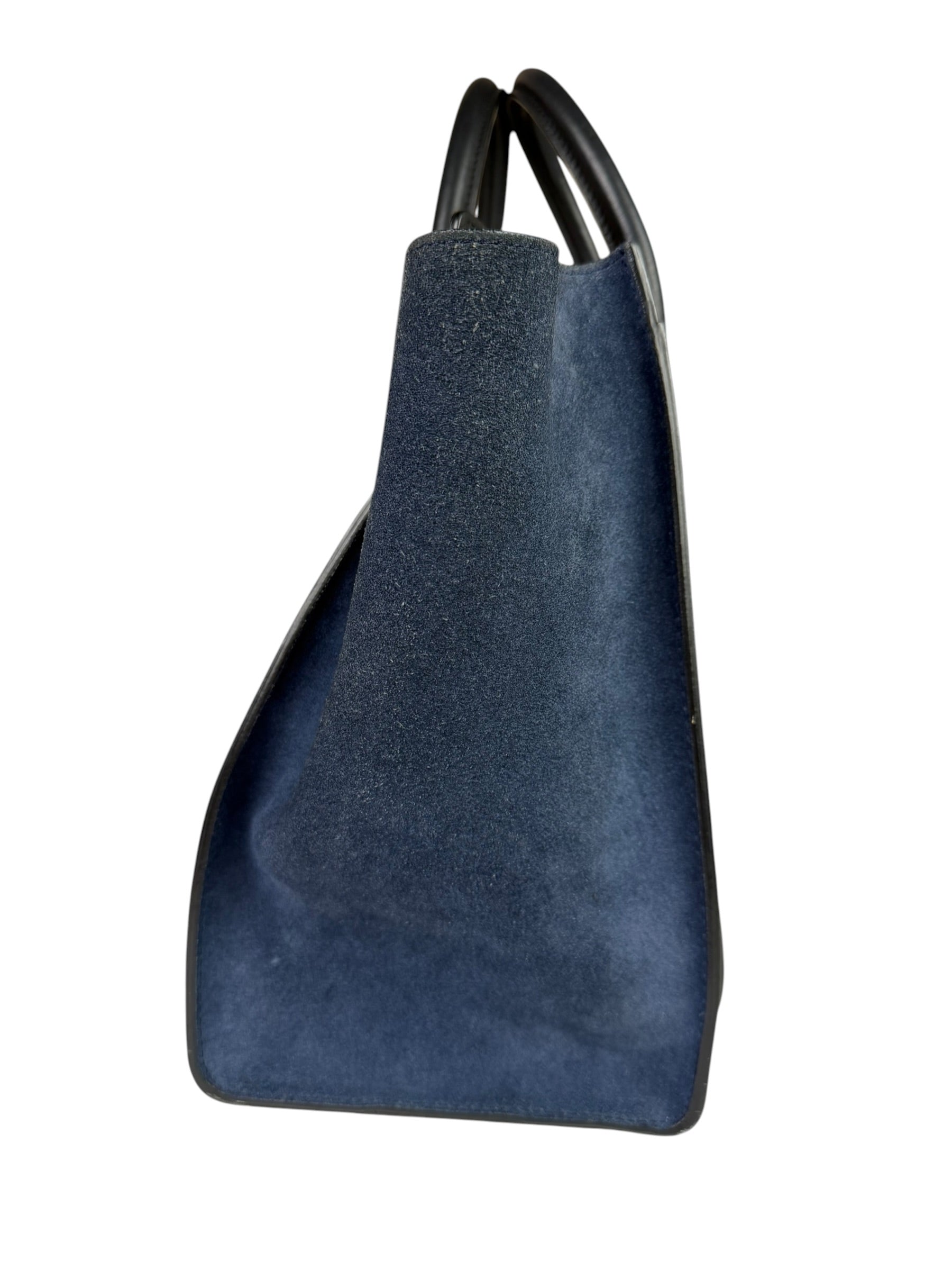 Celine Calfskin Leather/Suede Tri-Color Luggage Tote Bag