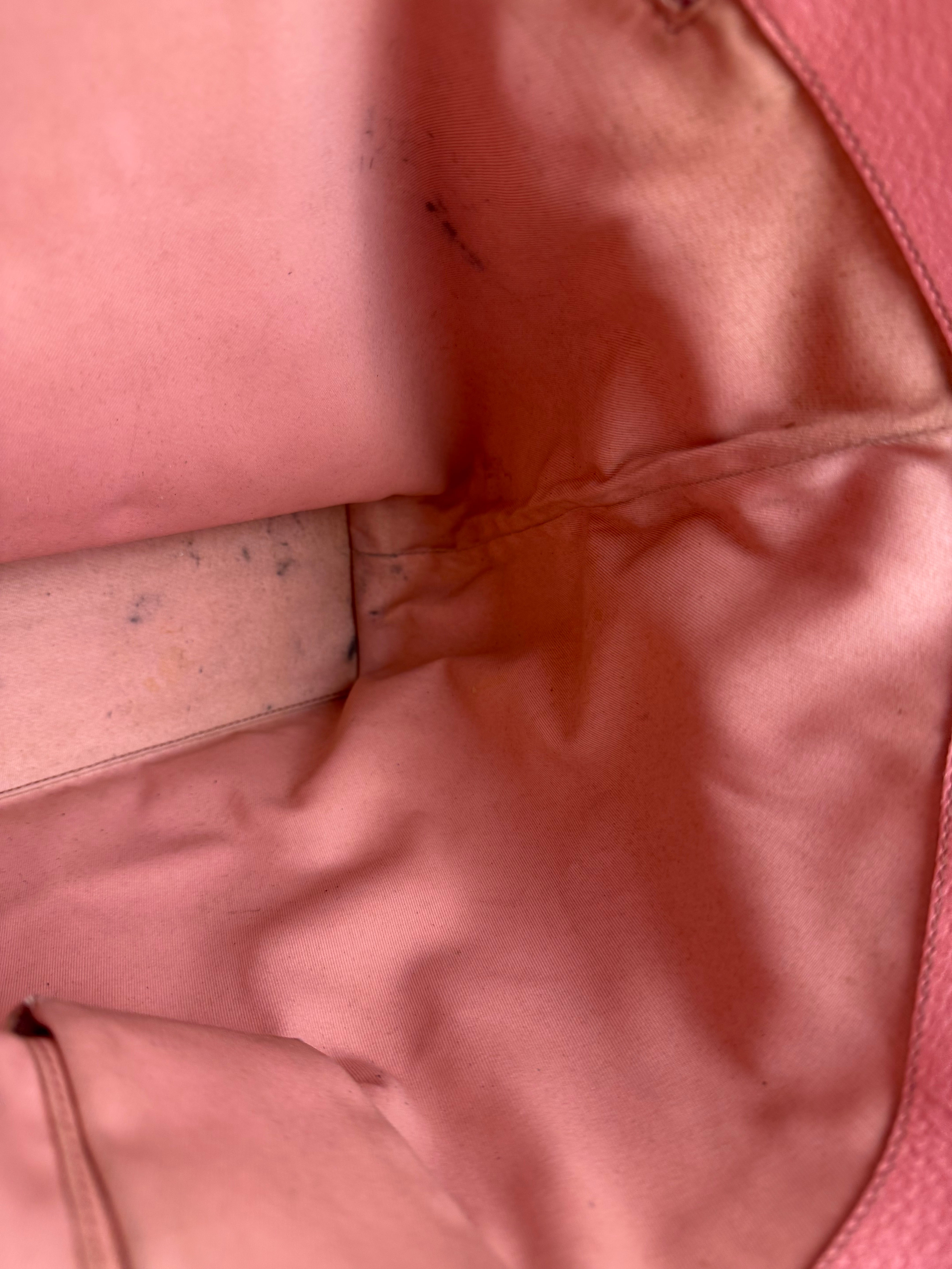 Gucci GG Pink Leather Canvas Eclipse Tote Bag