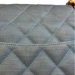 Chanel Teal Blue Jersey Large Flap Bag 2009