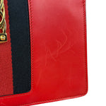 Gucci Red Leather Sylvie Buckle Shoulder Bag