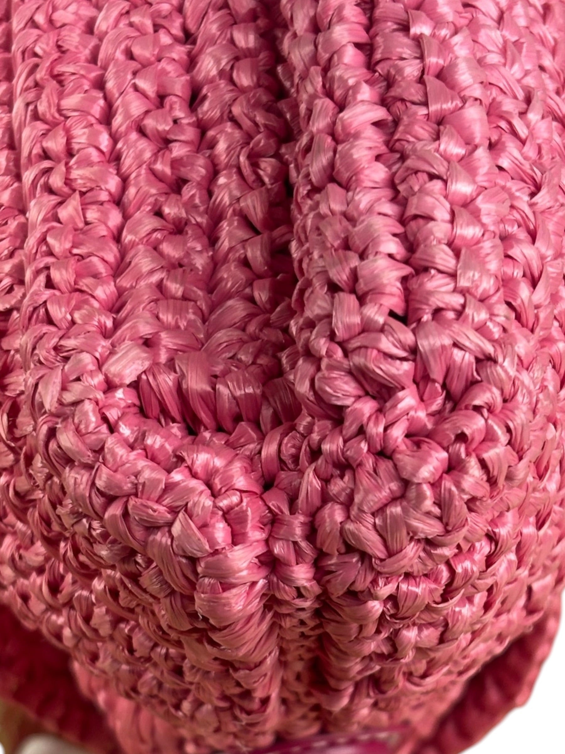 Fendi Pink Raffia Mini Chef Bag
