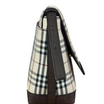 Burberry Vintage Leather Trim House Check Crossbody Flap Bag