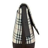 Burberry Vintage Leather Trim House Check Crossbody Flap Bag