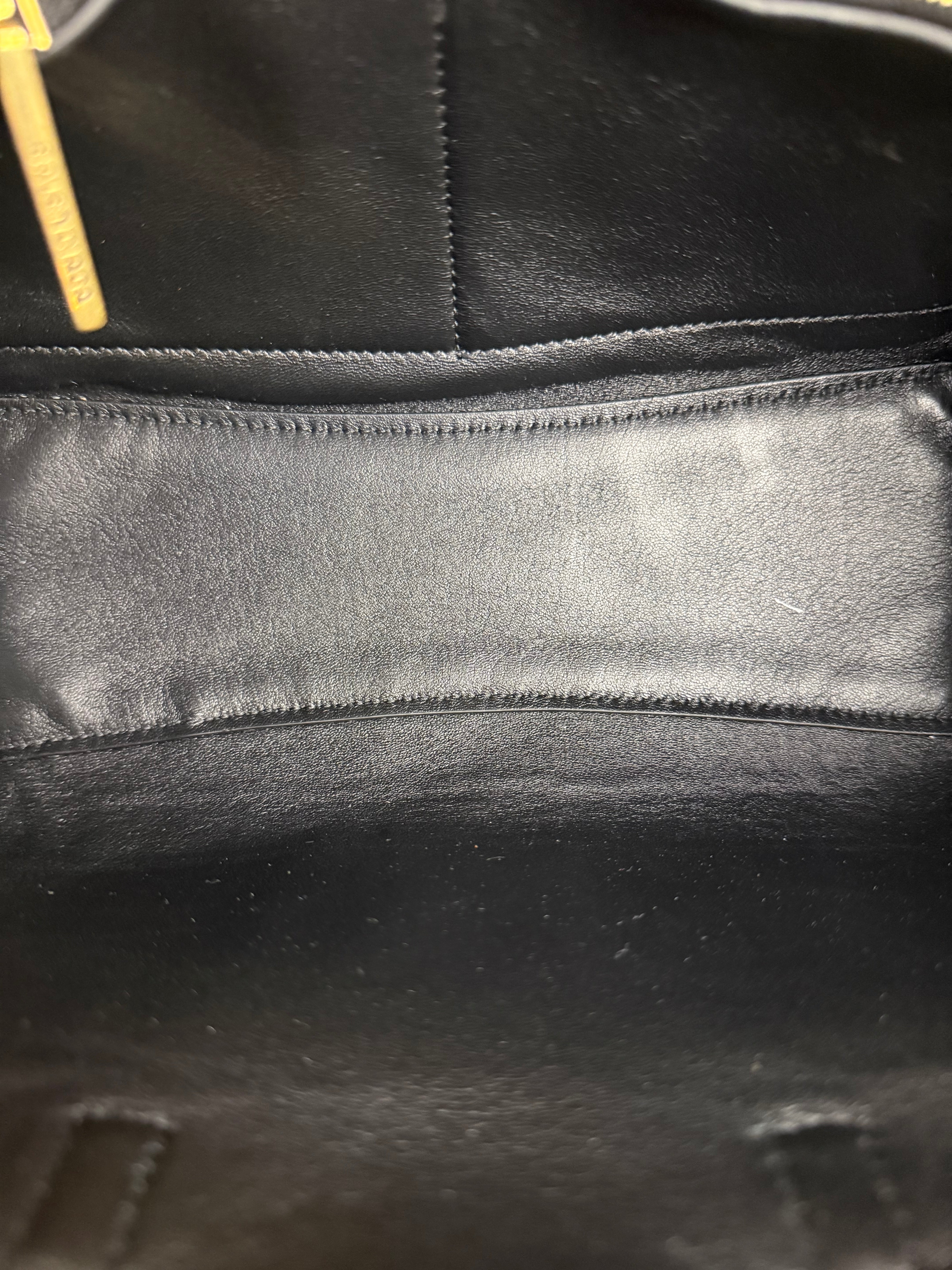 Balenciaga Black Leather Mini Bel Air Carry All Two-Way Bag