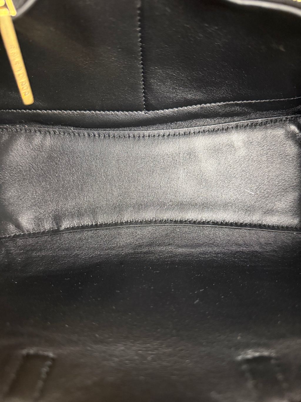 Balenciaga Black Leather Mini Bel Air Carry All Two-Way Bag