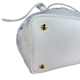 MCM Monogram White Bucket Shoulder Bag