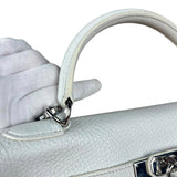 Hermes Kelly 32 White Clemence Leather Handbag 2008