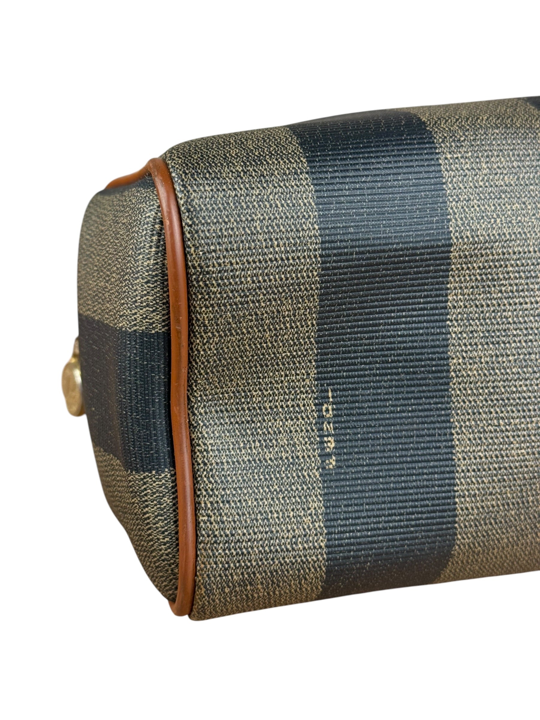 Fendi Vintage Pequin Stripped Nano Boston Bag