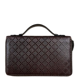Gucci Diamante Leather Zippy Top Handle Organizer