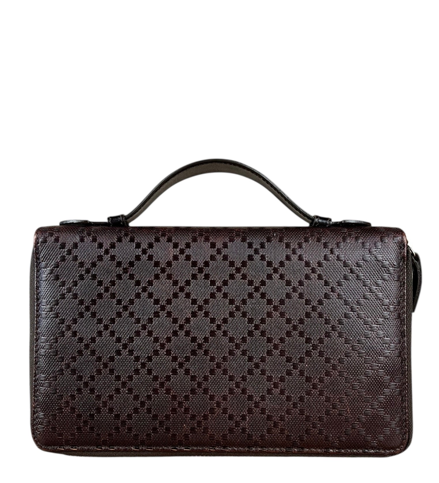 Gucci Diamante Leather Zippy Top Handle Organizer