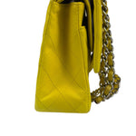 Chanel Yellow Quilted Lambskin Double Flap Bag 2009