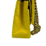 Chanel Yellow Quilted Lambskin Double Flap Bag 2009
