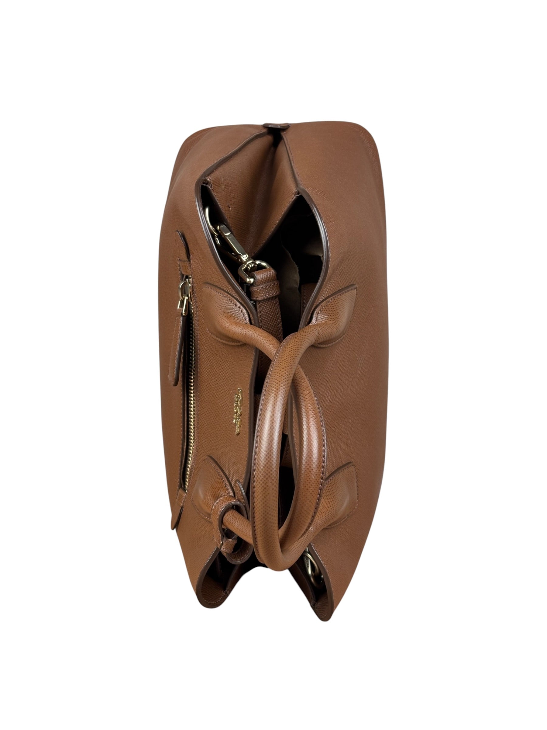 Prada Vintage Brown Leather Top Handle Bag