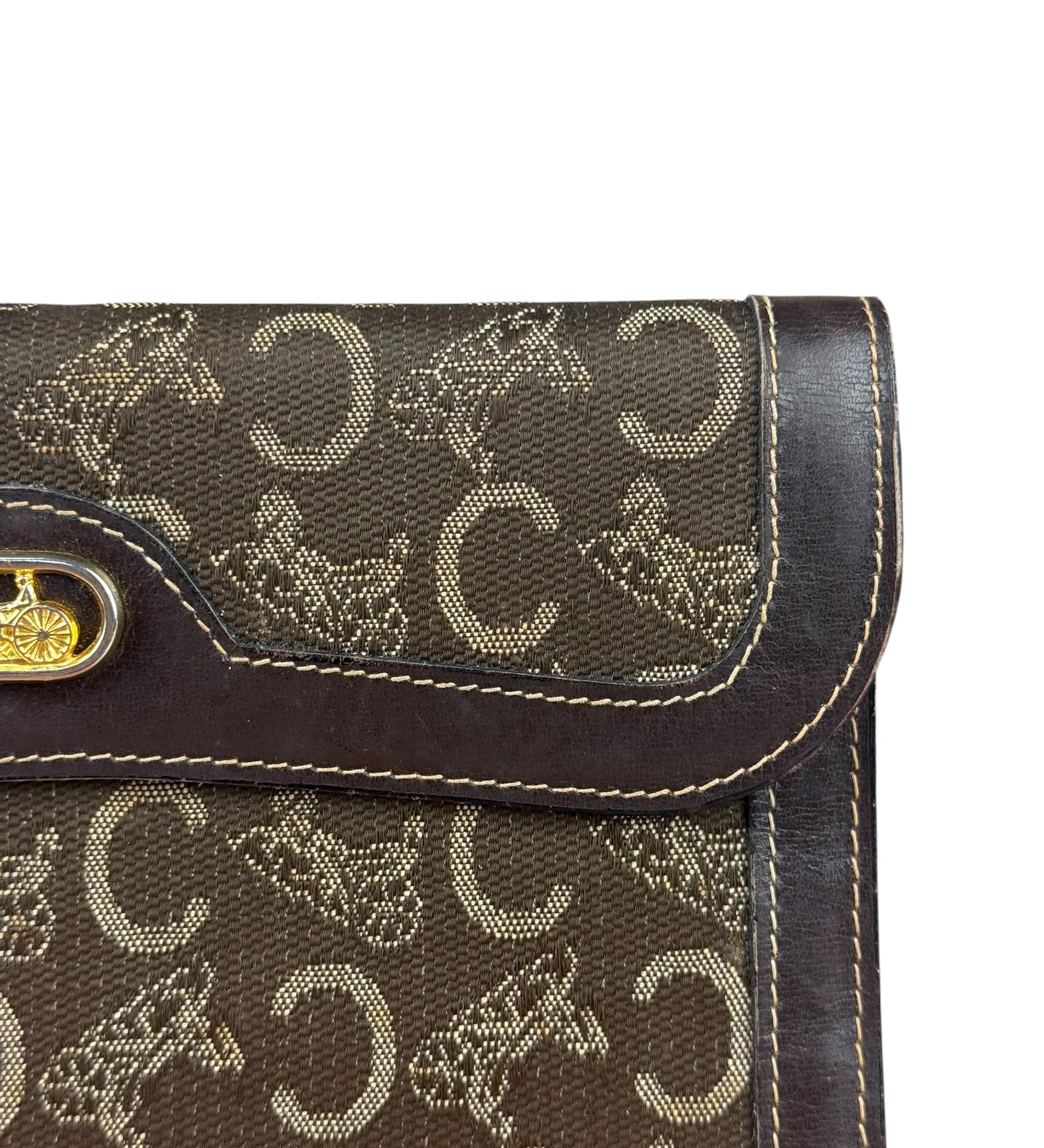 Celine Vintage Canvas Snap Trifold Wallet