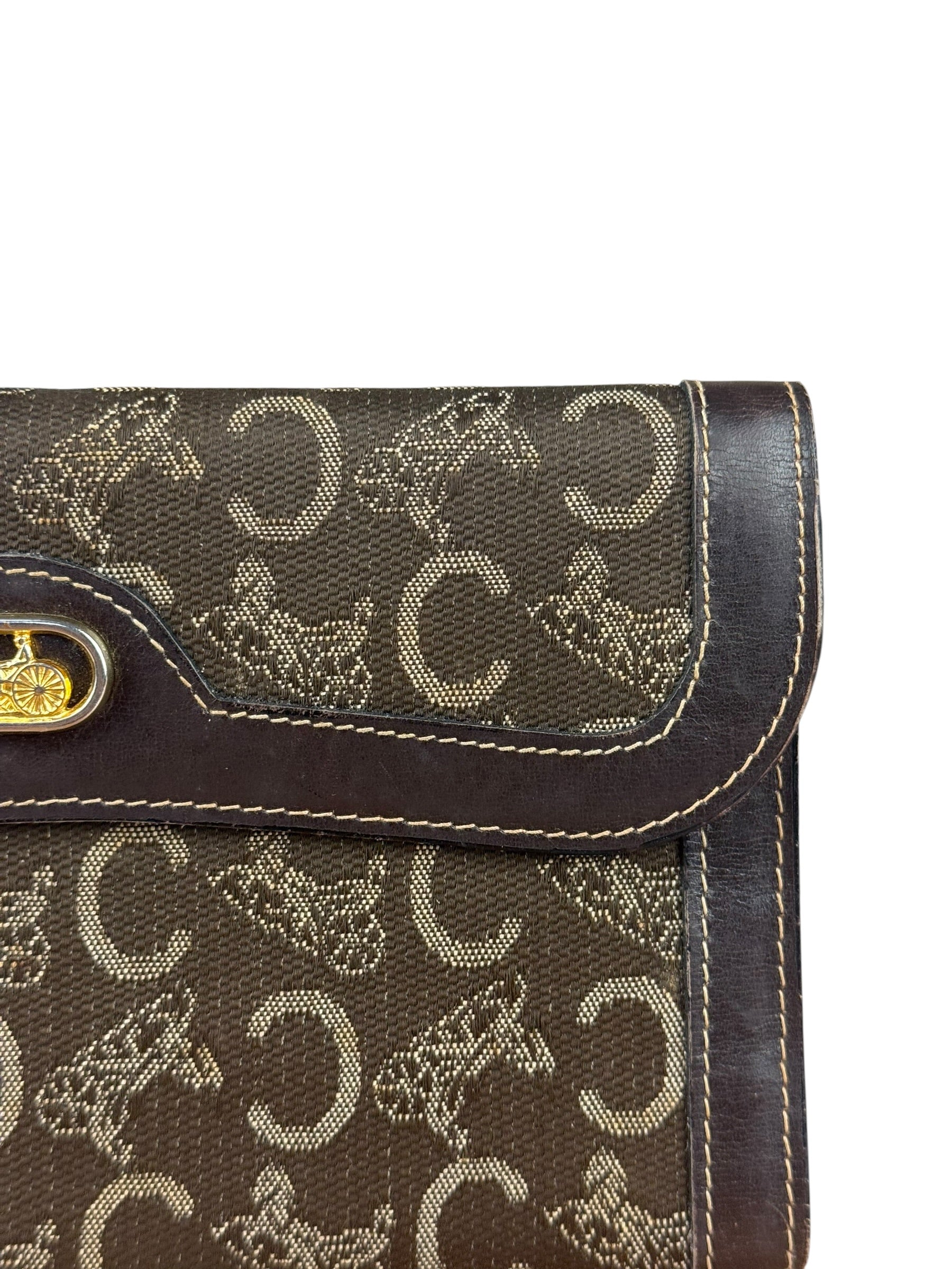 Celine Vintage Canvas Snap Trifold Wallet