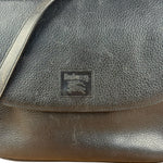 Burberry Vintage Black Pebbled Leather Crossbody Flap Bag