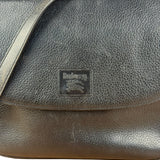 Burberry Vintage Black Pebbled Leather Crossbody Flap Bag