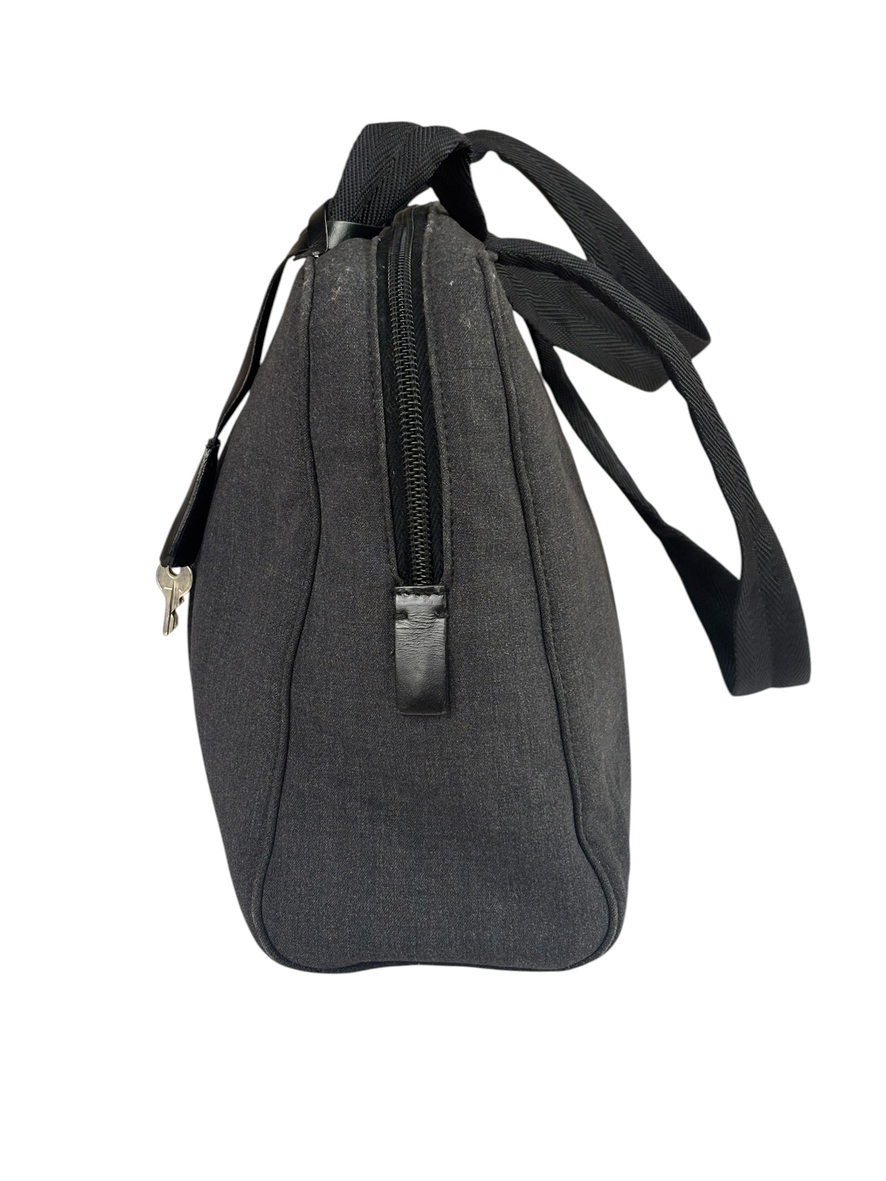 Prada Vintage Dark Grey Canvas Tote Bag