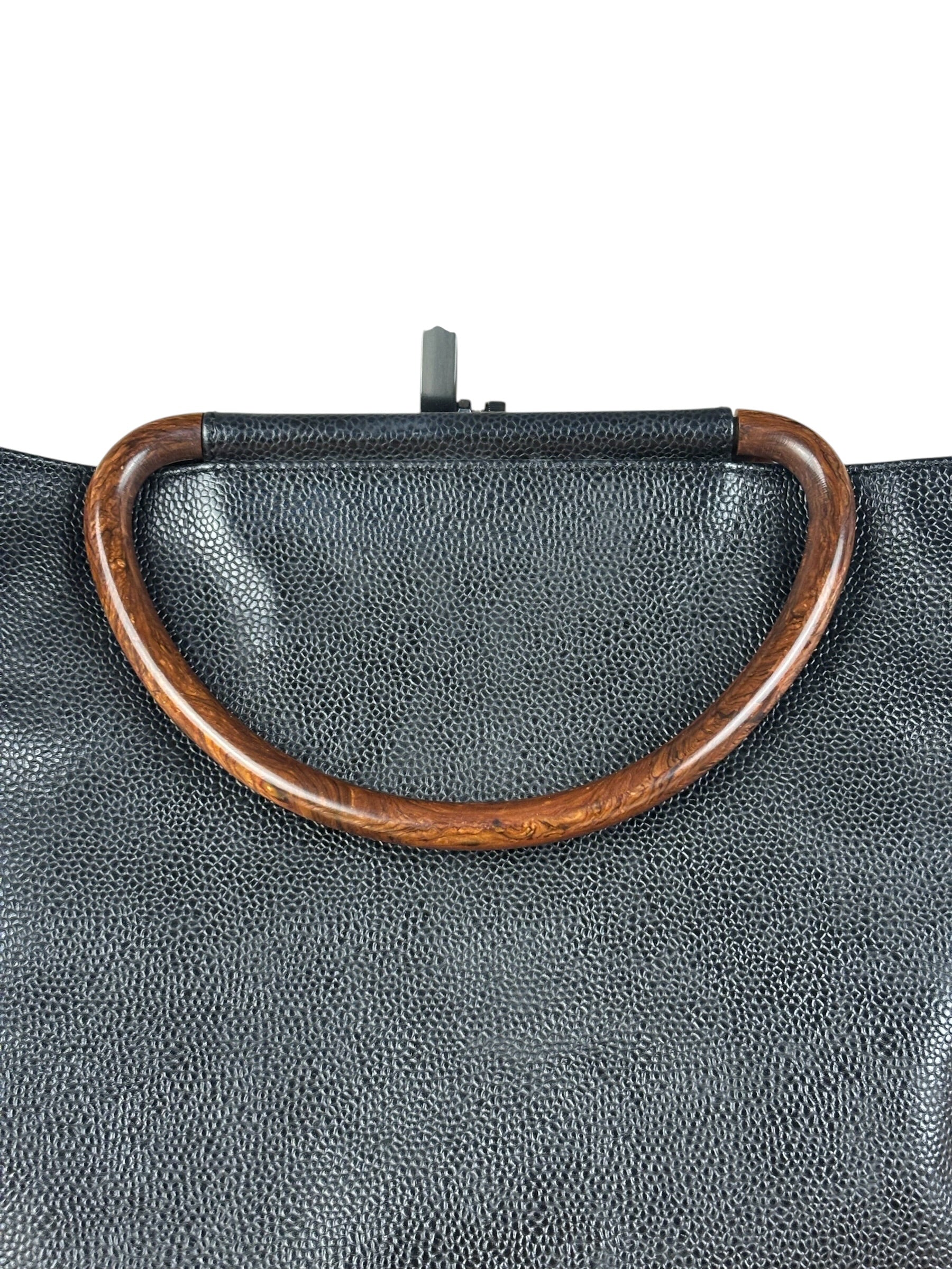 Chanel CC Caviar Wooden Ring Tote 2002