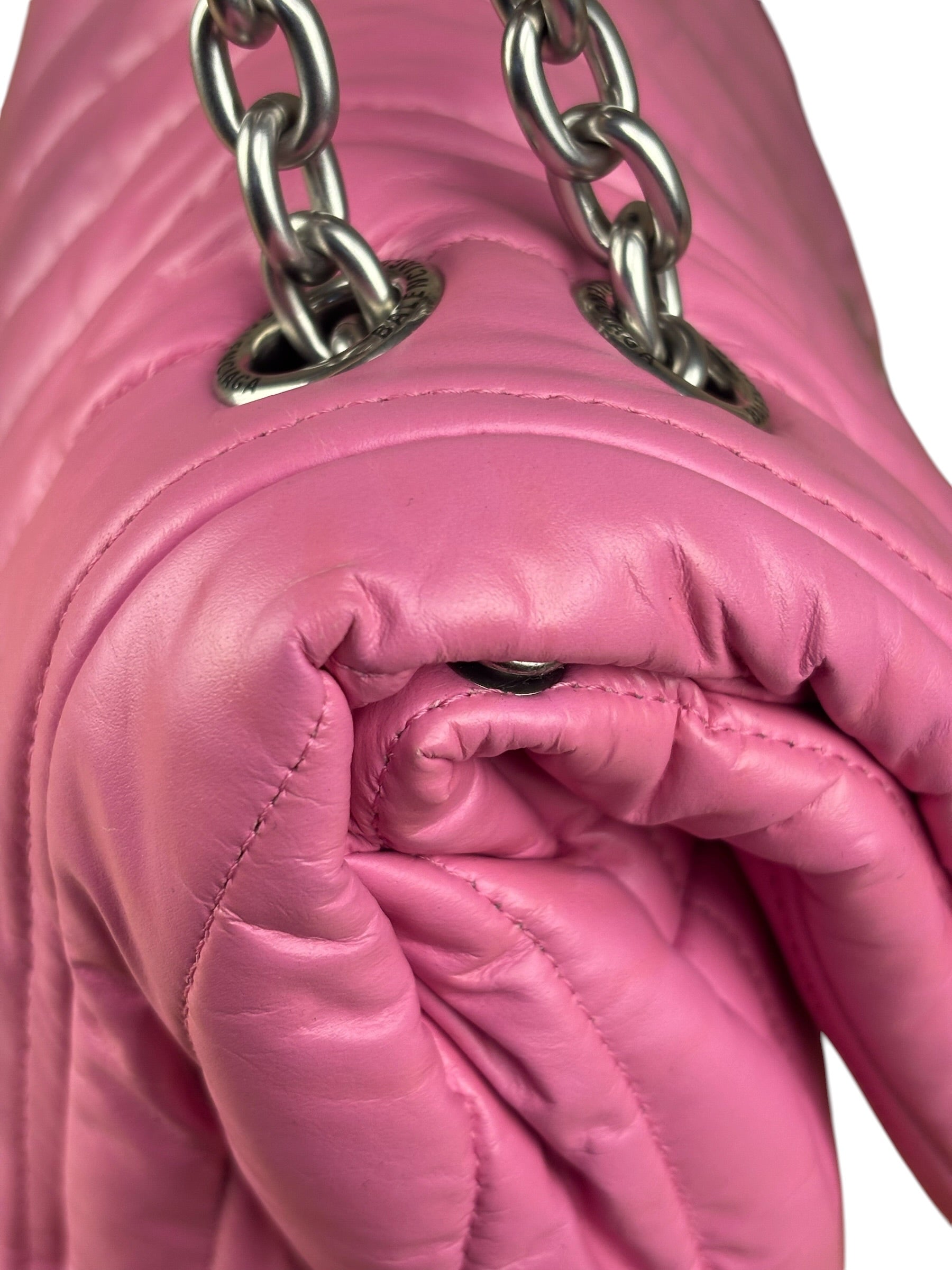 Balenciaga Pink Quilted Leather Chain Shoulder Bag