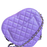 Chanel CC In Love Purple Quilted Leather Heart Bag 2022