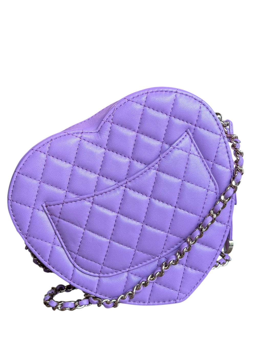 Chanel CC In Love Purple Quilted Leather Heart Bag 2022