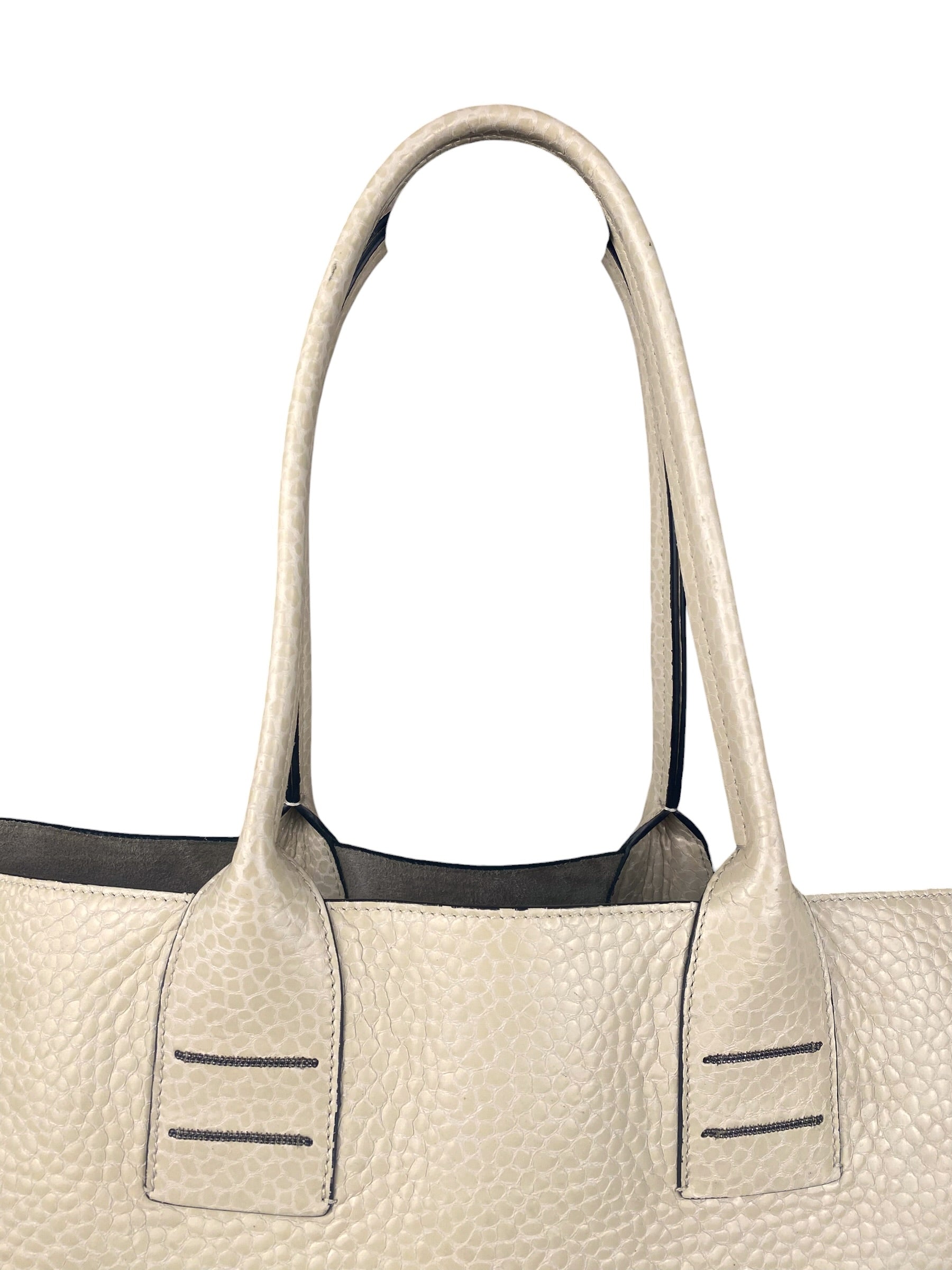 Brunello Cucinelli Cream Leather Tote