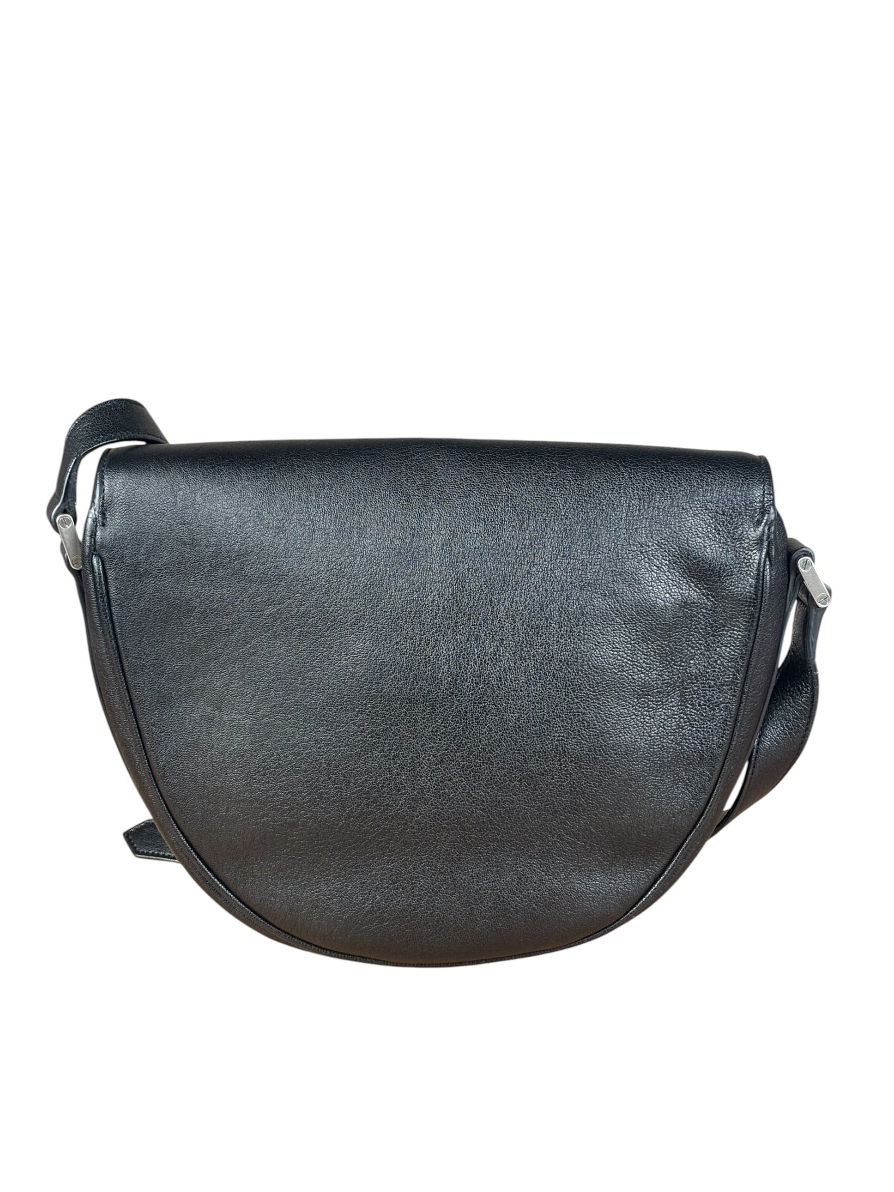 Saint Laurent Black Leather Y Studded Flap Crossbody