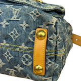 Louis Vuitton Vintage Denim Leather Trim Monogram Baggy Shoulder Bag MM